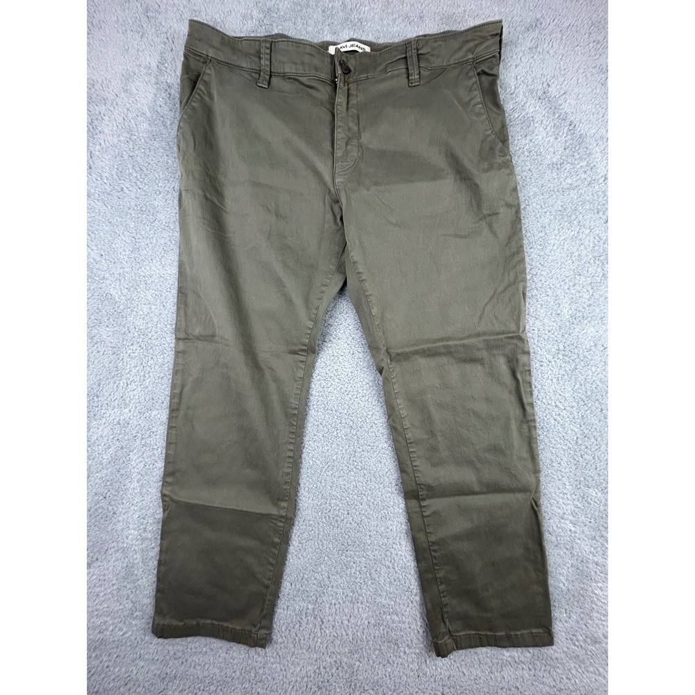 Mavi Jeans Johnny Slim Leg Chino Pants Mens 38x28 Olive Green Cotton Stretch